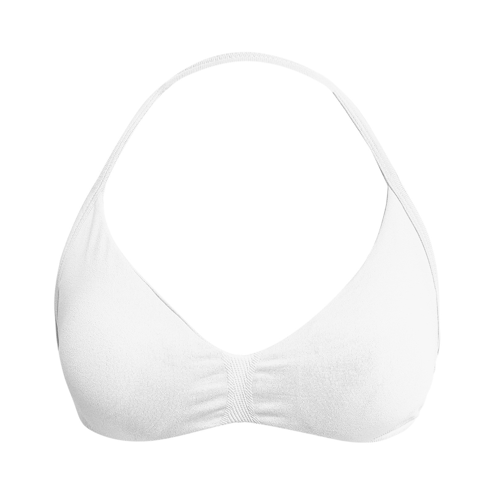 thumbnail image 4 of Sujetador deportivo sin espalda con tirantes para mujer - Copas acolchadas extraíbles, nailon-spandex - Sujetador de yoga y gimnasio con fruncido delantero - Tallas XS-XL, 4 of 5